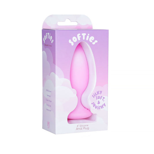 BMS - SOFTIES DUAL LAYER BUTT PLUG 4 IN. PINK