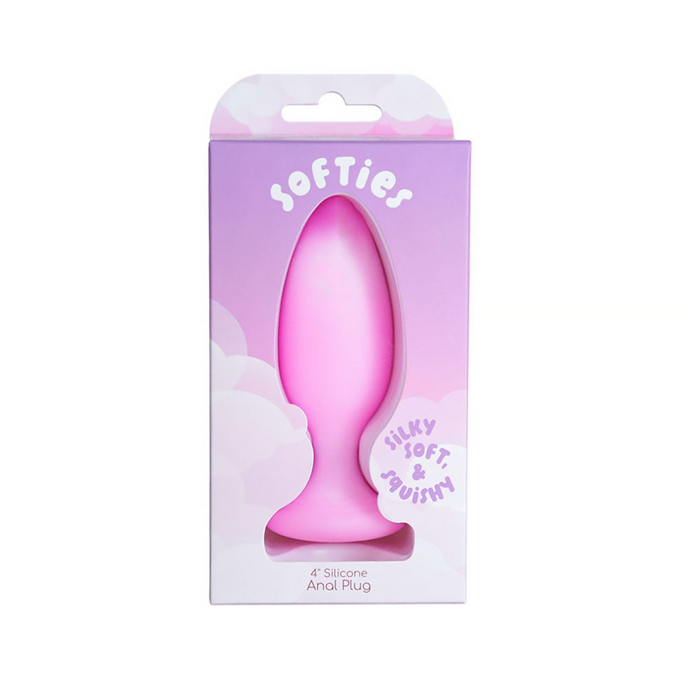 BMS - SOFTIES DUAL LAYER BUTT PLUG 4 IN. PINK