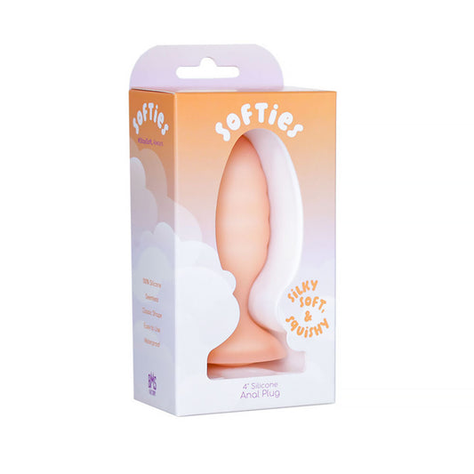 BMS - SOFTIES DUAL LAYER BUTT PLUG 4 IN. ORANGE