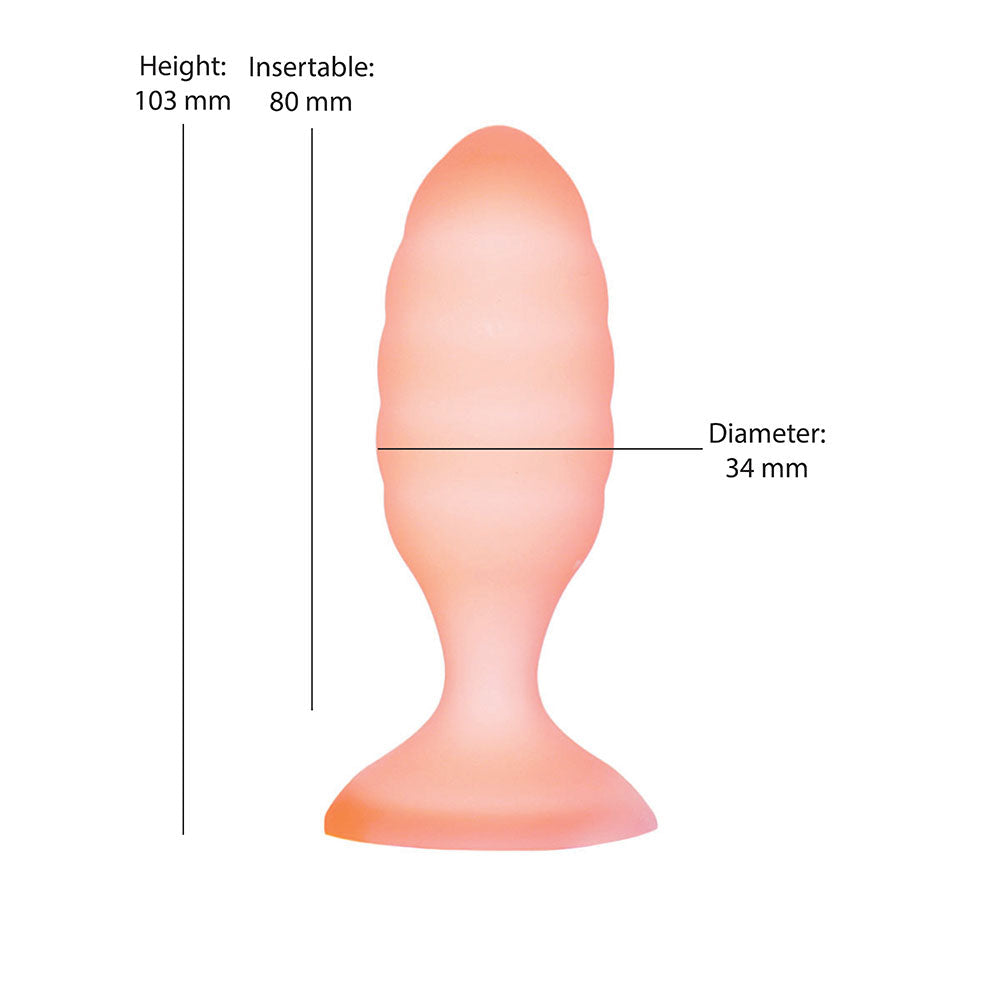 BMS - SOFTIES DUAL LAYER BUTT PLUG 4 IN. ORANGE