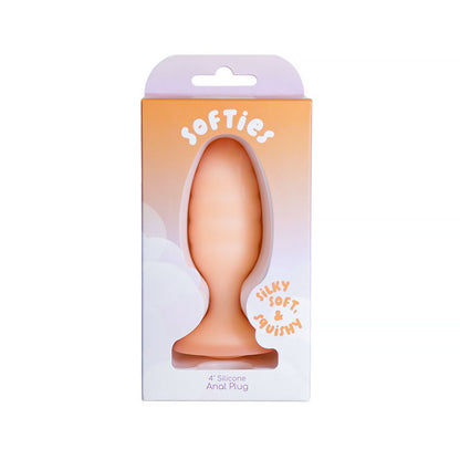 BMS - SOFTIES DUAL LAYER BUTT PLUG 4 IN. ORANGE