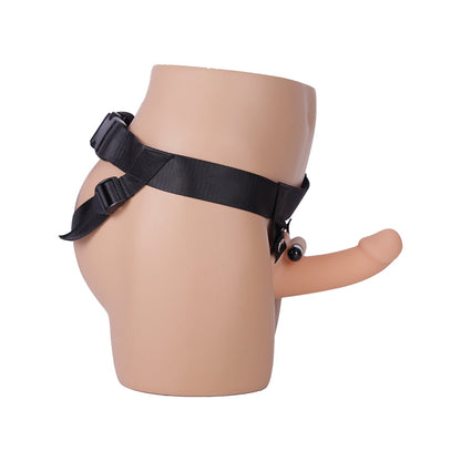 BMS - ADDICTION 7 IN. SILICONE HOLLOW DONG STRAP-ON BEIGE