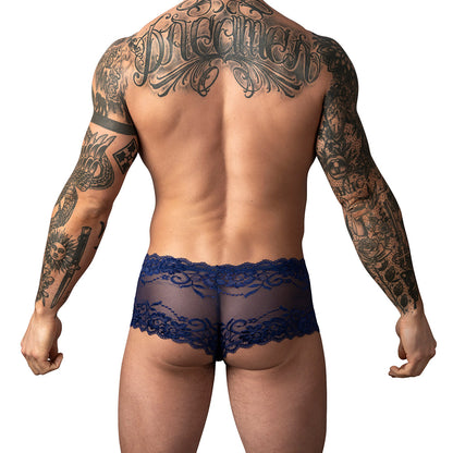 MALE POWER - SASSY LACE MINI SHORT SHEER POUCH