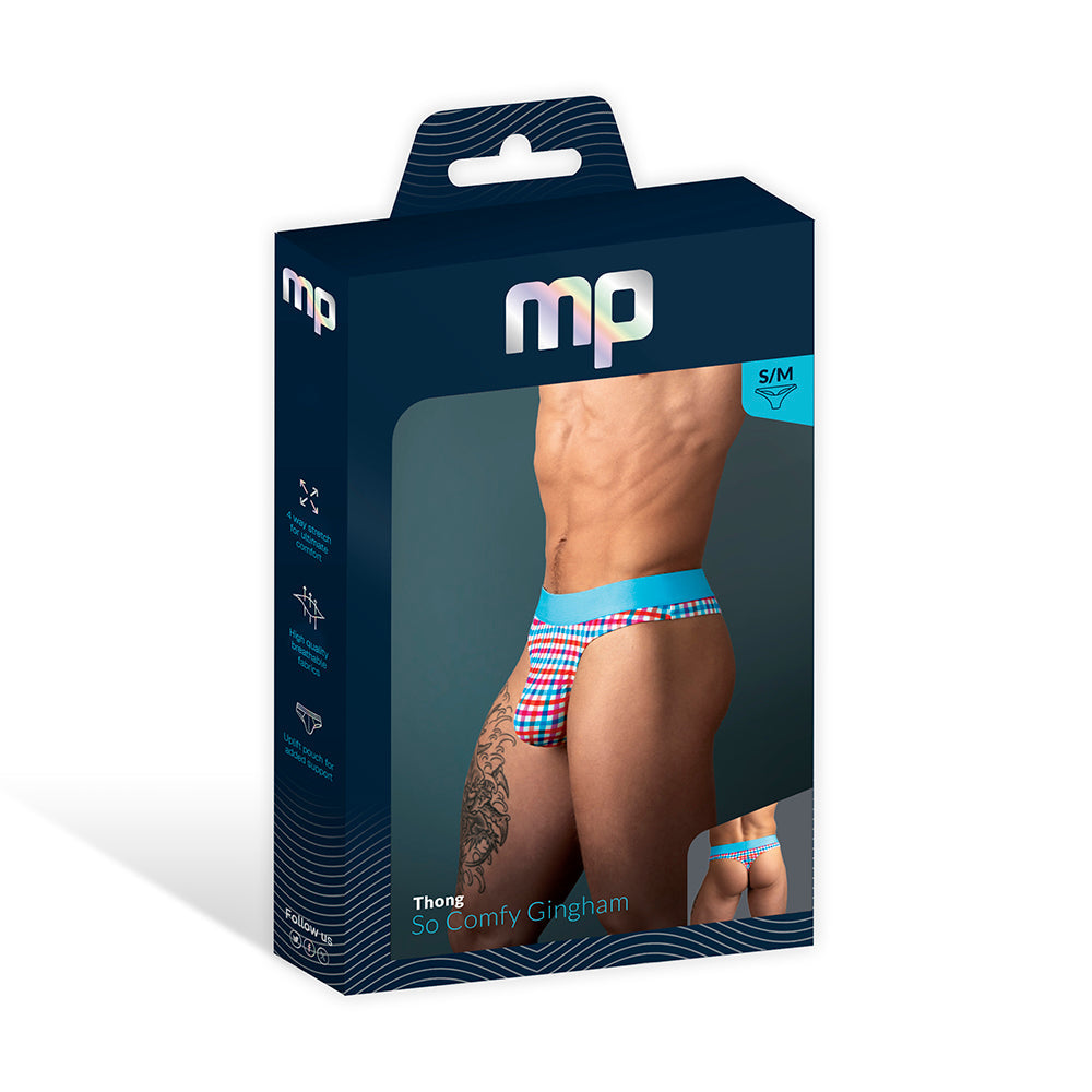 MALE POWER - SO CUMFY GINGHAM THONG