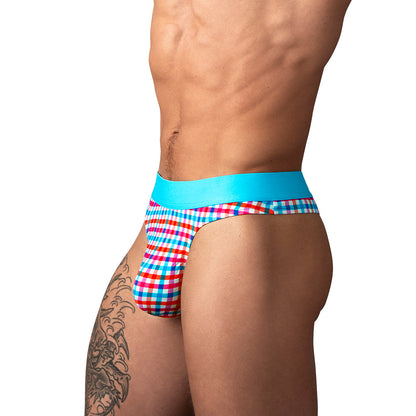 MALE POWER - SO CUMFY GINGHAM THONG