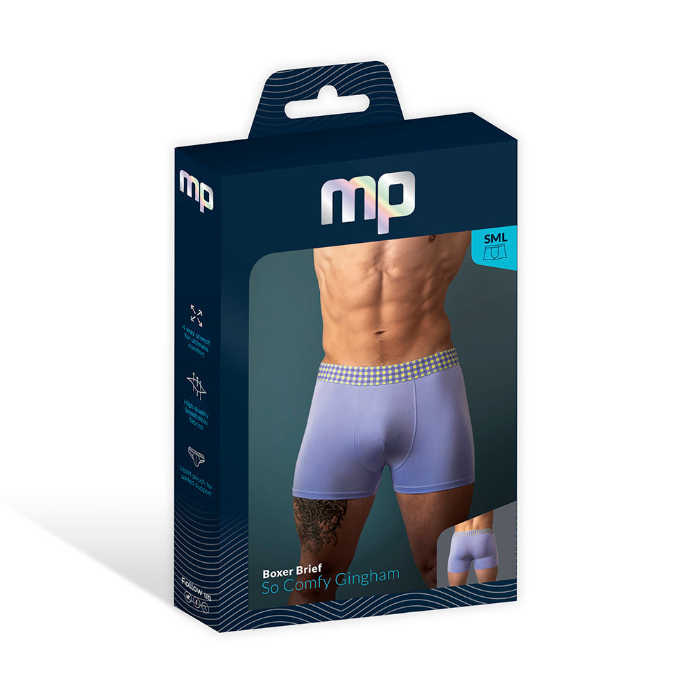 MALE POWER - SO CUMFY GINGHAM BOXER BRIEF