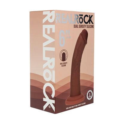SHOTS - REALROCK DUAL DENSITY SILICONE REALISTIC CURVED DILDO 6 IN.