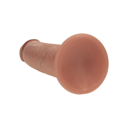 SHOTS - REALROCK DUAL DENSITY SILICONE SLIDING SKIN DILDO 8 IN. TAN