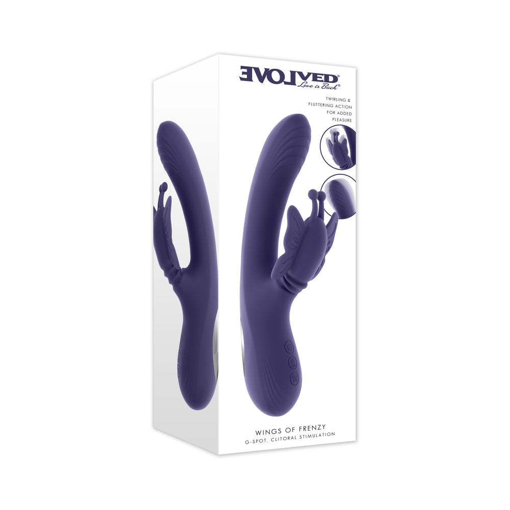 EVOLVED - WINGS OF FRENZY THRUSTING BUTTERFLY DUAL STIMULATOR PURPLE