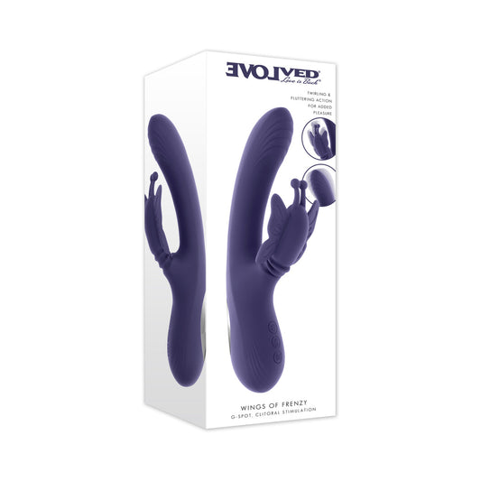EVOLVED - WINGS OF FRENZY THRUSTING BUTTERFLY DUAL STIMULATOR PURPLE
