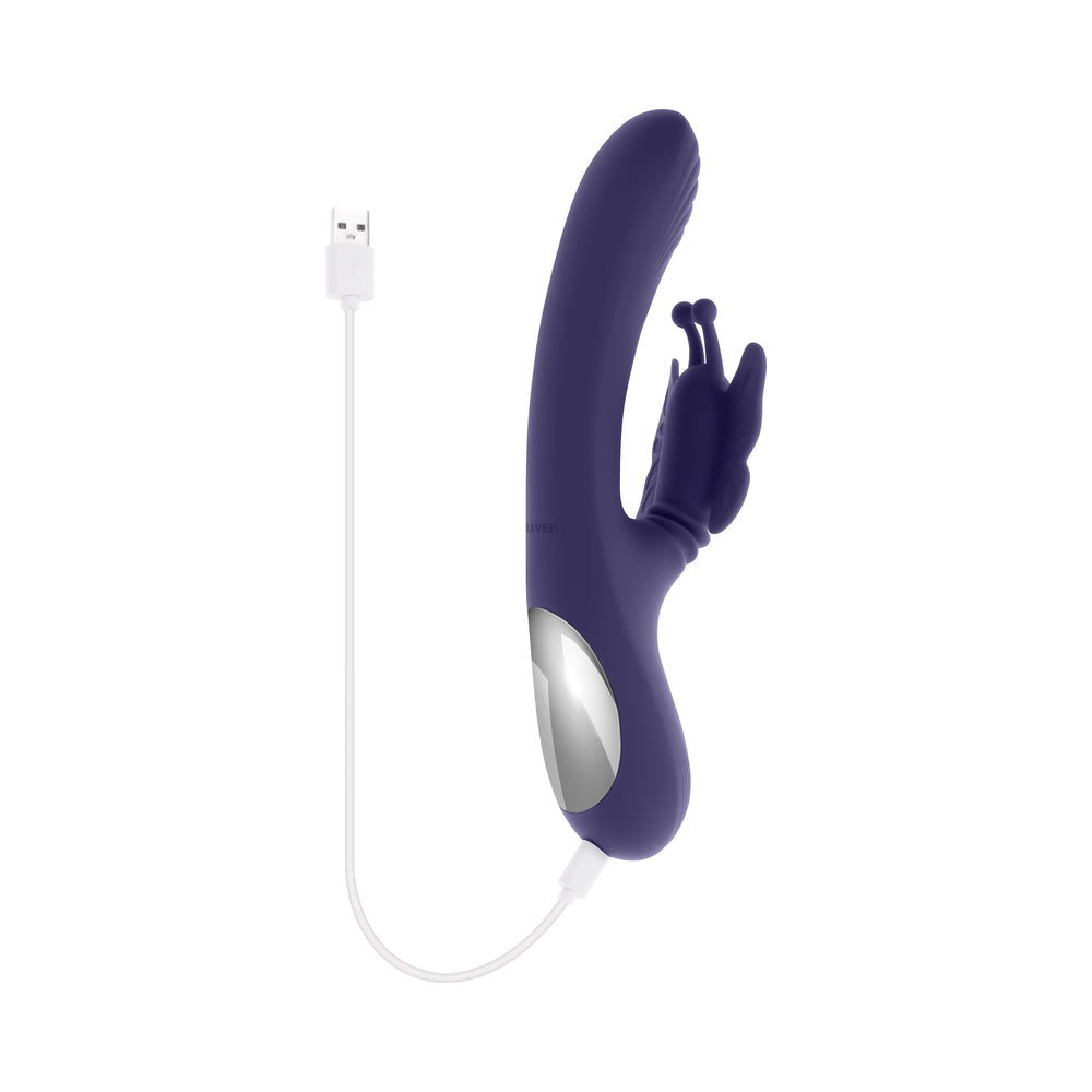 EVOLVED - WINGS OF FRENZY THRUSTING BUTTERFLY DUAL STIMULATOR PURPLE