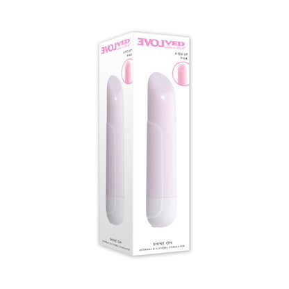 EVOLVED - SHINE ON GLOWING PINK VIBRATING BULLET WHITE/PINK