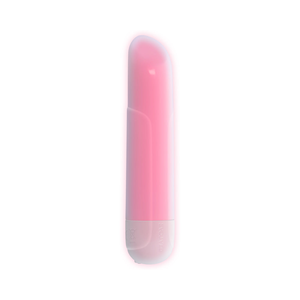 EVOLVED - SHINE ON GLOWING PINK VIBRATING BULLET WHITE/PINK