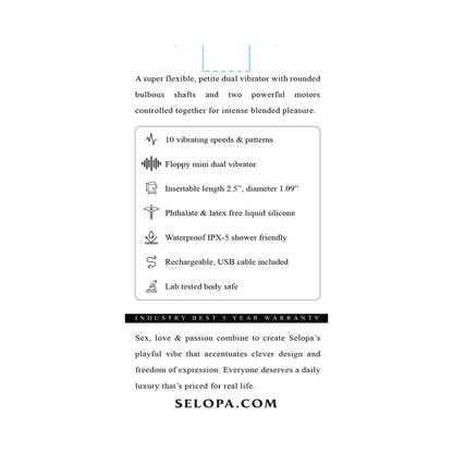 SELOPA - MY BUDDY FLOPPY MINI DUAL VIBRATOR PINK