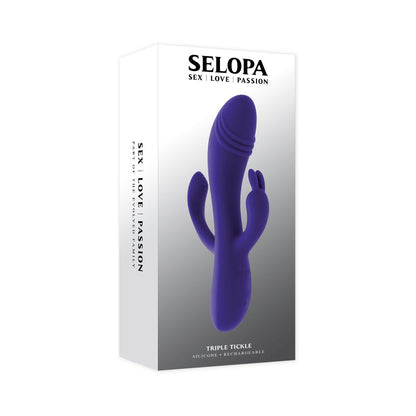 SELOPA - TRIPLE TICKLE 3-POINT STIMULATION VIBRATOR PURPLE