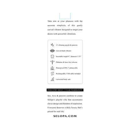 SELOPA - HIT THE MARK CURVED-SHAFT VIBRATOR BLUE