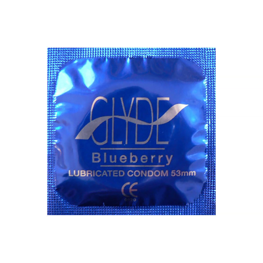 GLYDE CONDOMS - GLYDE ULTRATHIN LATEX CONDOM BLUEBERRY FLAVORED 12-COUNT