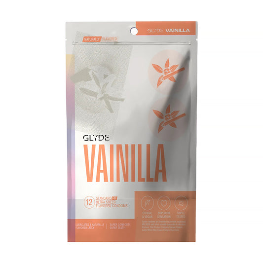 GLYDE CONDOMS - GLYDE ULTRATHIN LATEX CONDOM VANILLA FLAVORED 12-COUNT