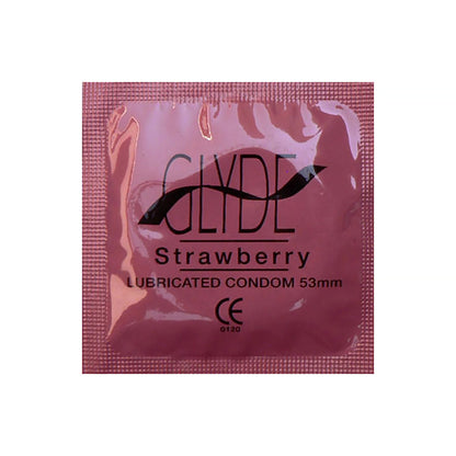 GLYDE CONDOMS - GLYDE ULTRATHIN LATEX CONDOM STRAWBERRY FLAVORED 12-COUNT