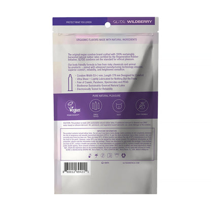 GLYDE CONDOMS - GLYDE ULTRATHIN LATEX CONDOM WILDBERRY FLAVORED 12-COUNT