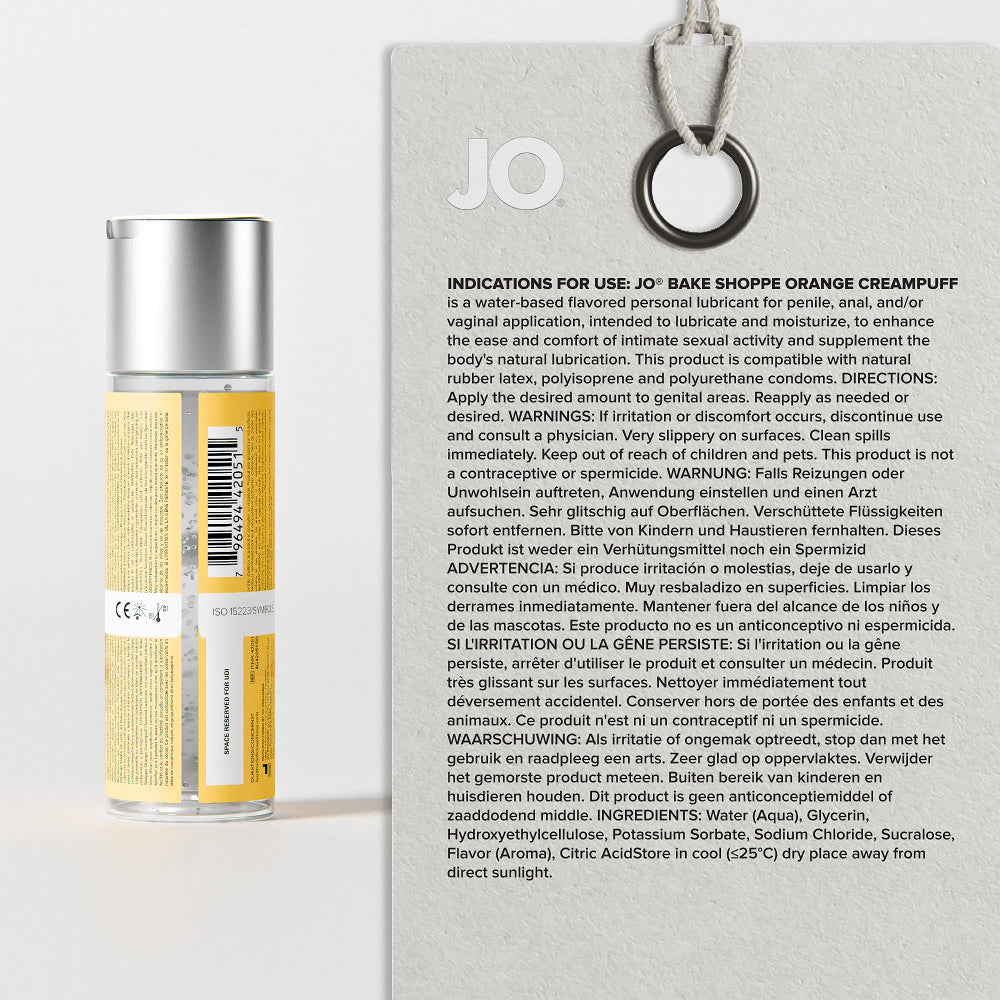 SYSTEM JO - JO BAKE SHOPPE ORANGE CREAMPUFF FLAVORED WATER-BASED LUBRICANT 2 OZ.