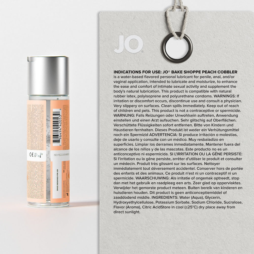 SYSTEM JO - JO BAKE SHOPPE PEACH COBBLER FLAVORED WATER-BASED LUBRICANT 2 OZ.
