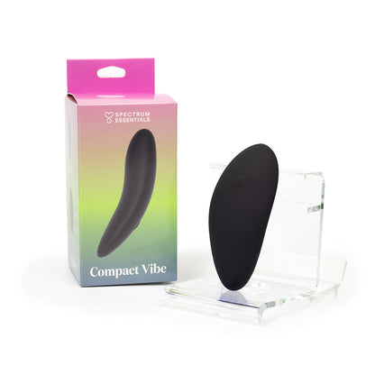 SPECTRUM - ESSENTIALS RECHARGEABLE SILICONE COMPACT EXTERNAL VIBRATOR BLACK