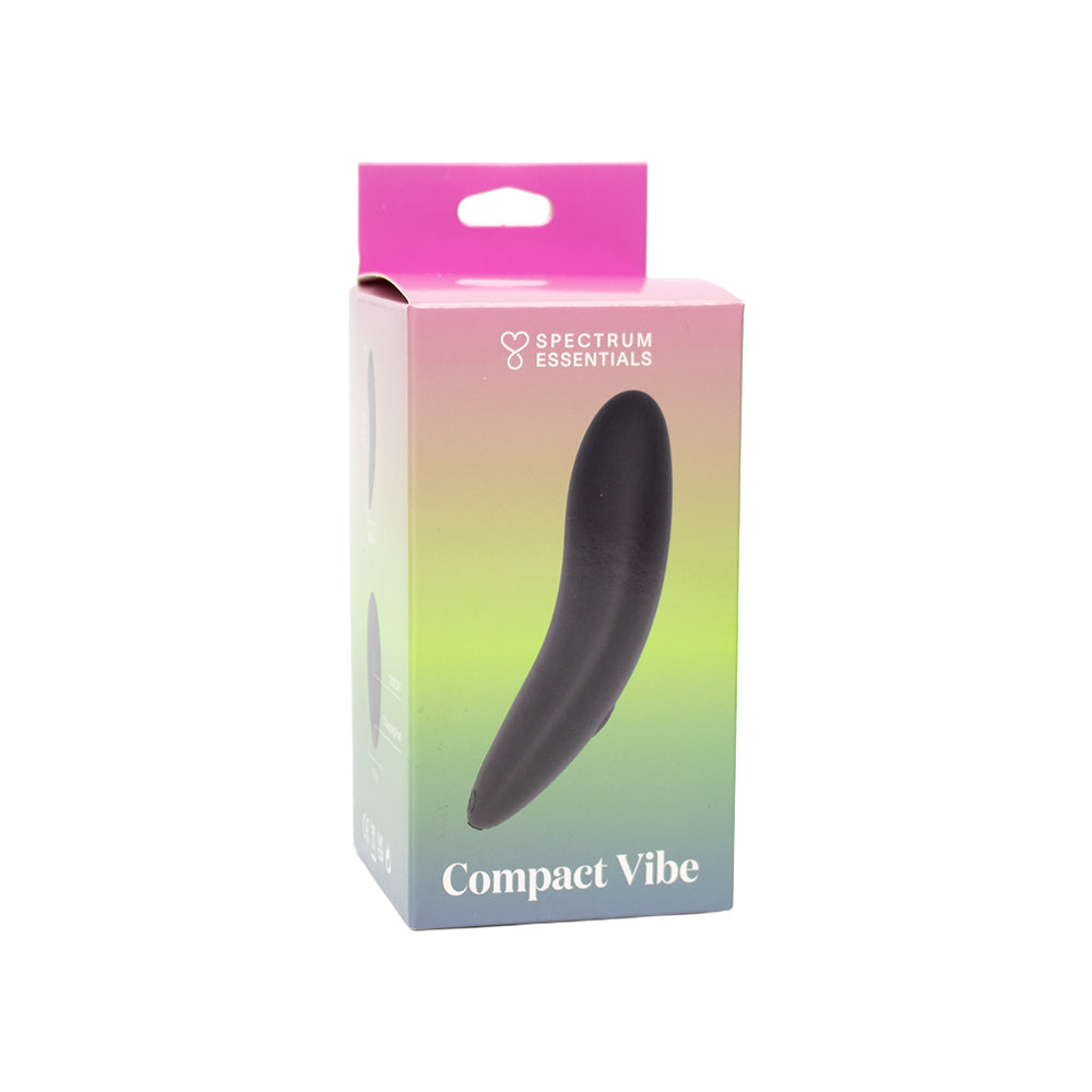 SPECTRUM - ESSENTIALS RECHARGEABLE SILICONE COMPACT EXTERNAL VIBRATOR BLACK