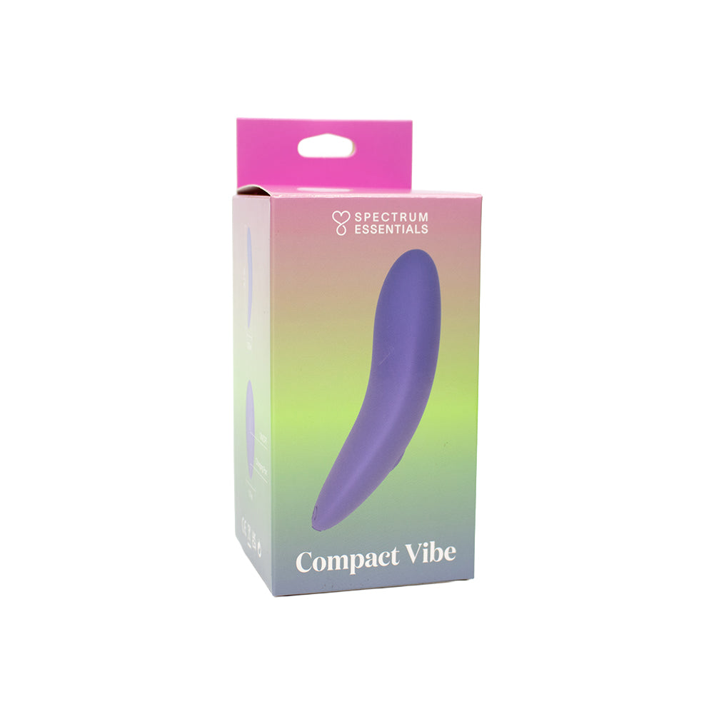 SPECTRUM - ESSENTIALS RECHARGEABLE SILICONE COMPACT EXTERNAL VIBRATOR PURPLE