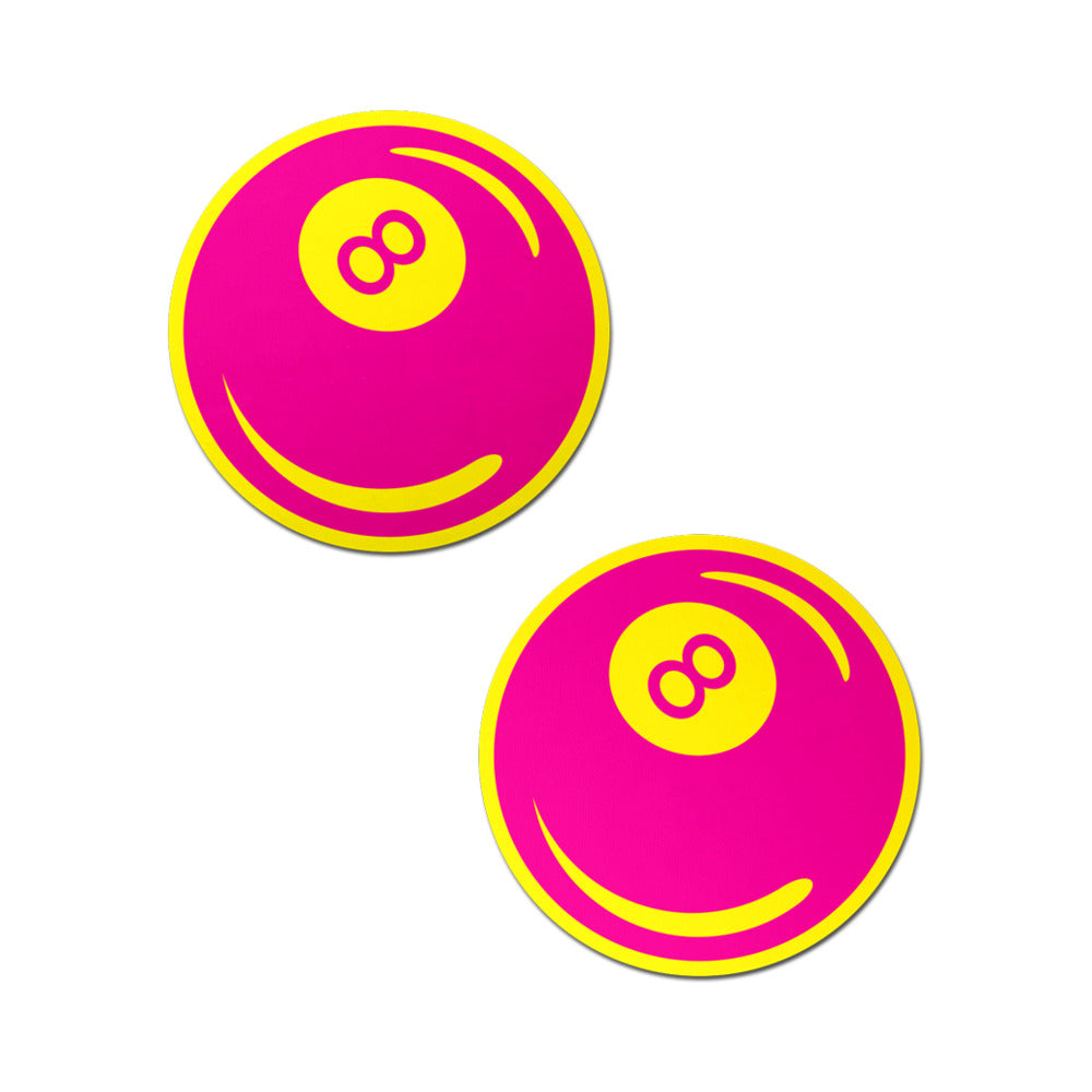 PASTEASE - NEON PINK & YELLOW 8-BALL BREAST PASTIES