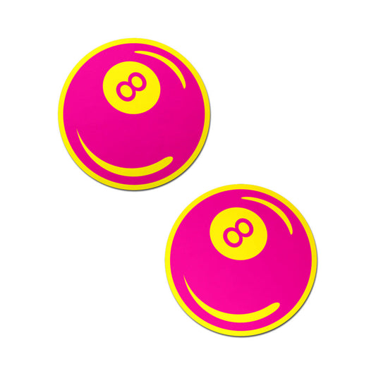 PASTEASE - NEON PINK & YELLOW 8-BALL BREAST PASTIES