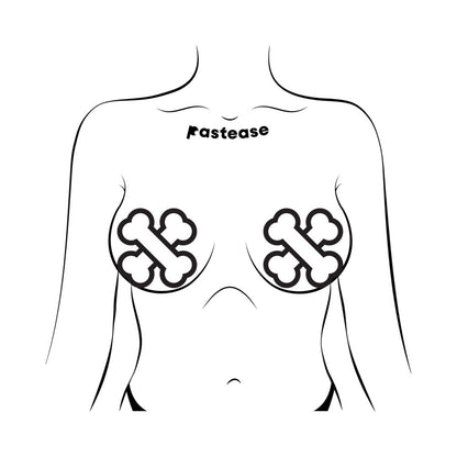 PASTEASE - WHITE CROSSBONE BREAST PASTIES