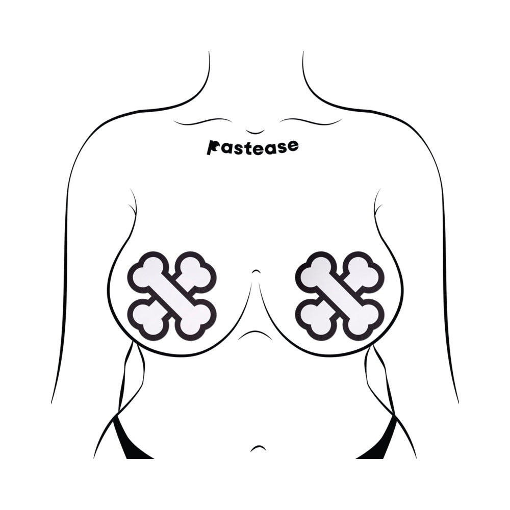 PASTEASE - WHITE CROSSBONE BREAST PASTIES