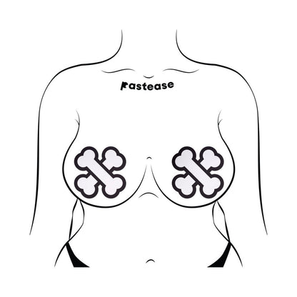 PASTEASE - WHITE CROSSBONE BREAST PASTIES
