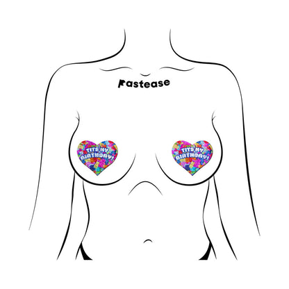PASTEASE - TITS MY BIRTHDAY! HEART BREAST PASTIES WITH CONFETTI