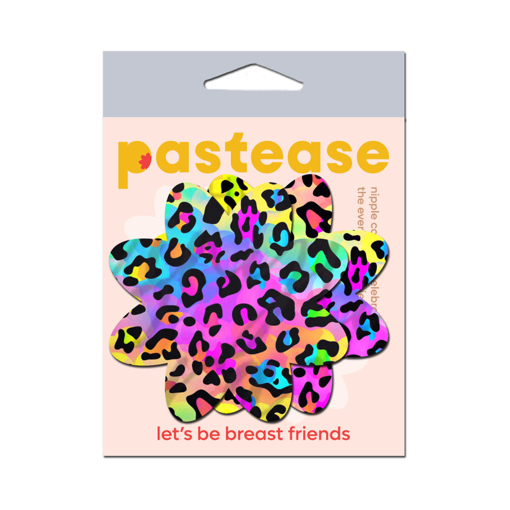PASTEASE - RAINBOW CHEETAH LEOPARD PRINT PETAL BREAST PASTIES