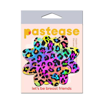PASTEASE - RAINBOW CHEETAH LEOPARD PRINT PETAL BREAST PASTIES