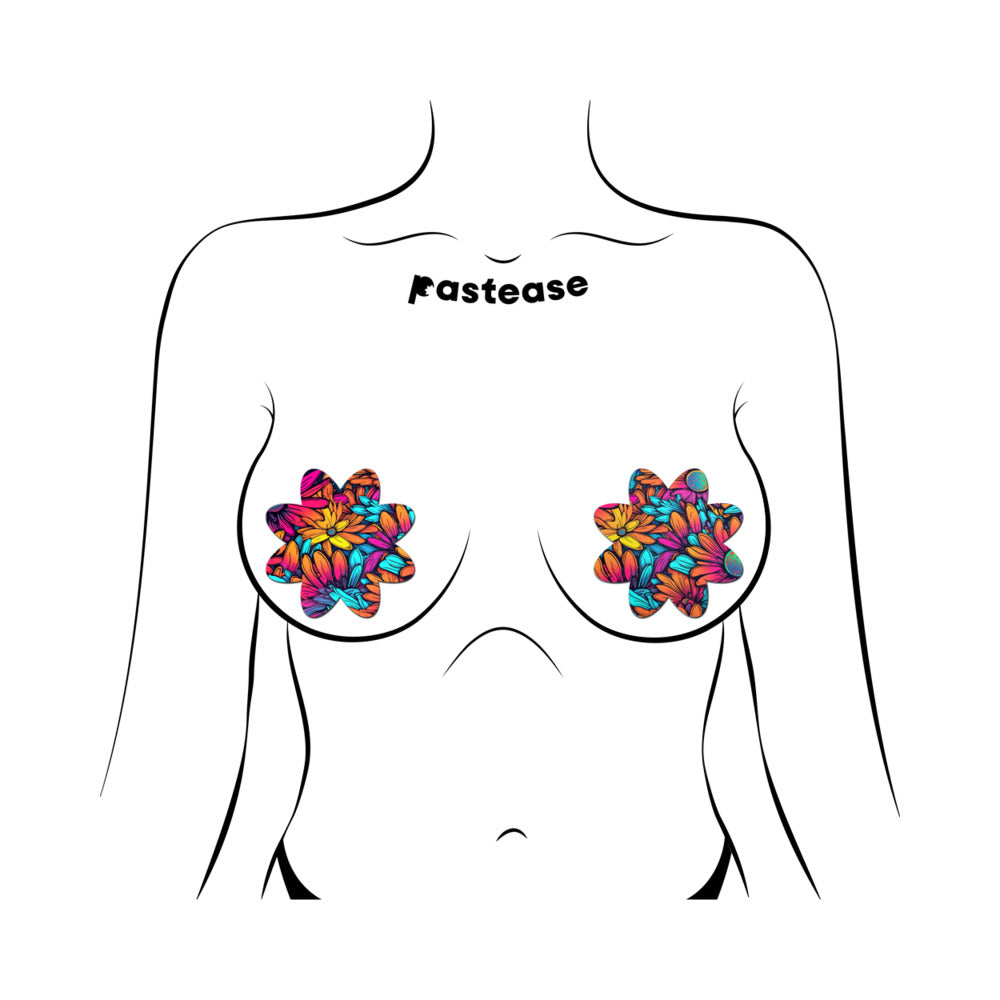 PASTEASE - NEON FLOWERS PETAL BREAST PASTIES