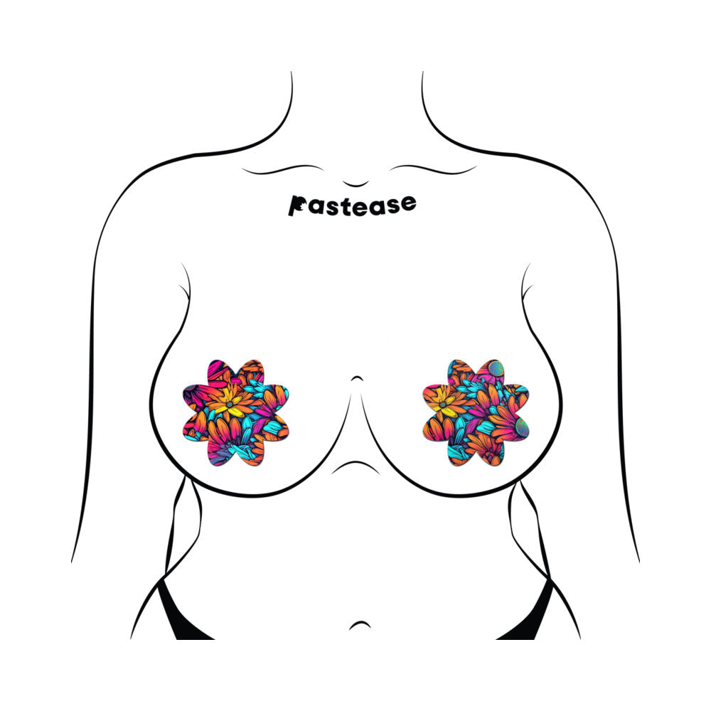 PASTEASE - NEON FLOWERS PETAL BREAST PASTIES