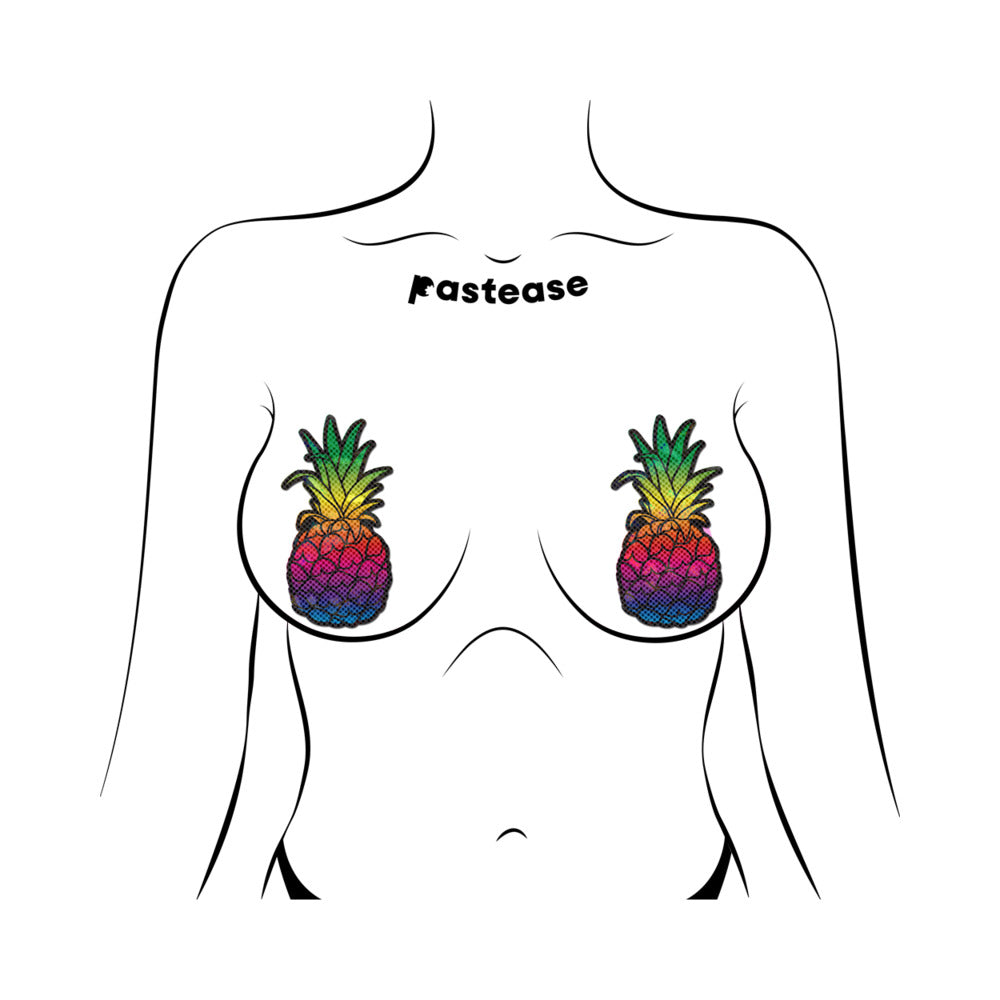 PASTEASE - RAINBOW PINEAPPLE SPARKLING BREAST PASTIES
