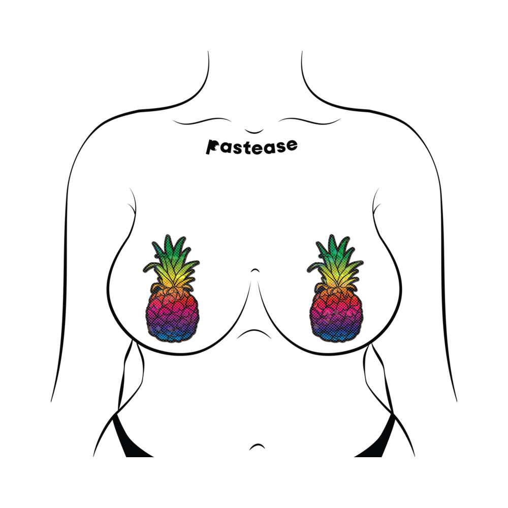 PASTEASE - RAINBOW PINEAPPLE SPARKLING BREAST PASTIES