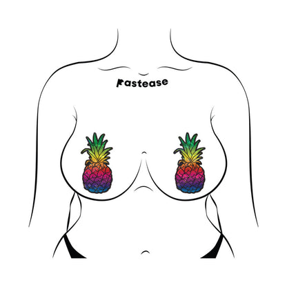 PASTEASE - RAINBOW PINEAPPLE SPARKLING BREAST PASTIES