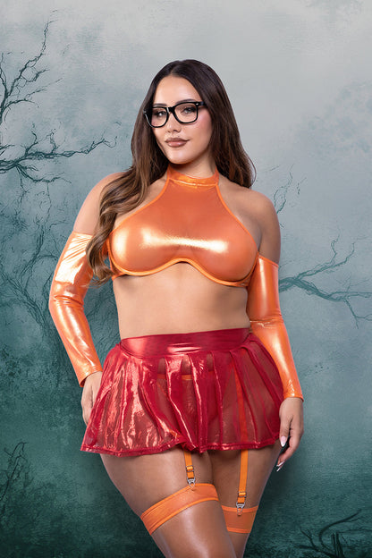 FANTASY LINGERIE - PLAY BRAINY BOMBSHELL 5-PIECE CHARACTER COSTUME SET XL/2XL