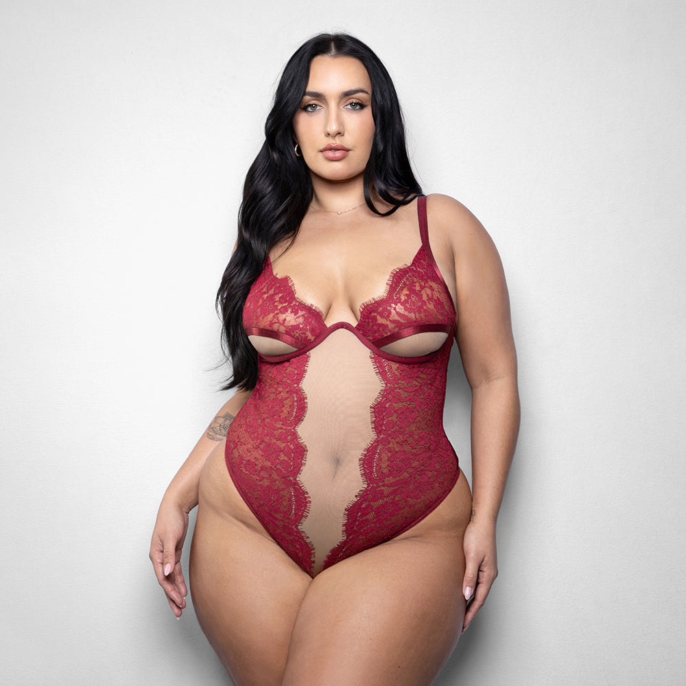 FANTASY LINGERIE - ELUSIVE ANYA TEDDY WITH UNDERWIRE CUPS 3XL/4XL