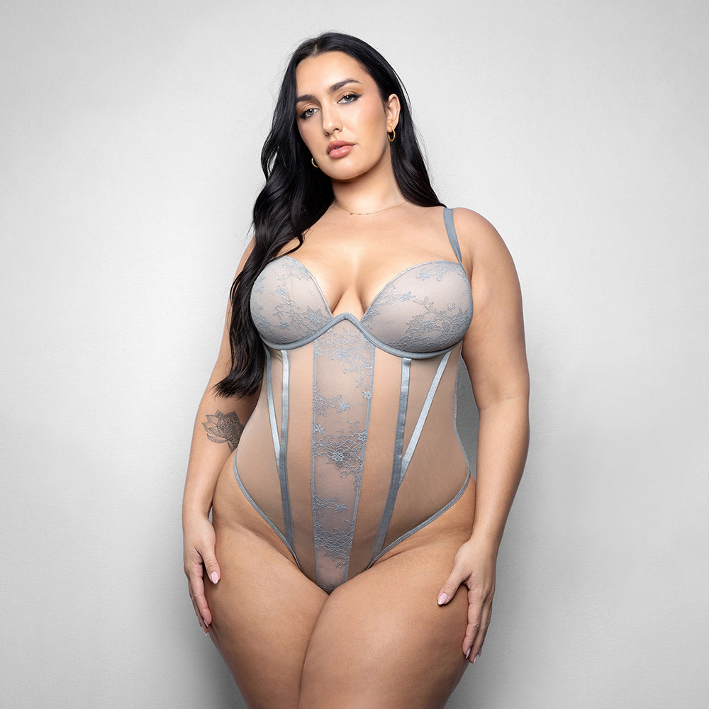 FANTASY LINGERIE - ELUSIVE MILA MOLDED CUP TEDDY WITH ZIPPER BACK 3XL/4XL