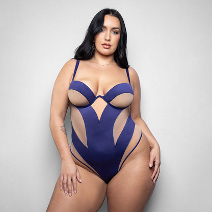 FANTASY LINGERIE - ELUSIVE YVAINE TEDDY WITH UNDERWIRE CUPS XL/2XL