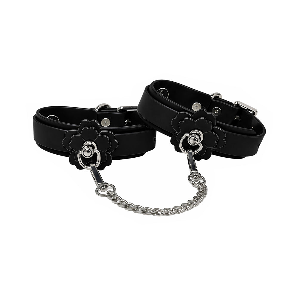 PINK ELEPHANT - HEAT TEASE FLOWER CUFFS BLACK/PINK