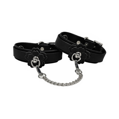 PINK ELEPHANT - HEAT TEASE FLOWER CUFFS BLACK/PINK
