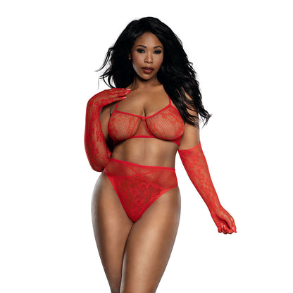 DREAMGIRL - LACE SEAMLESS 3 PIECE SET