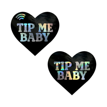 NEVA NUDE - TIP ME BABY HOLOGRAPHIC HEART SMART NFC PASTIES